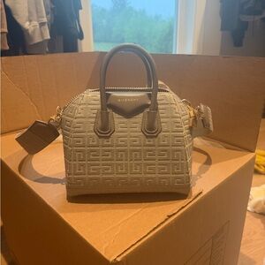 Givenchy Mini Antigona Tote Bag in Light Grey